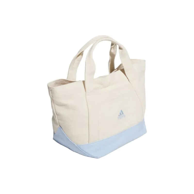 Adidas Cotton Tote Bag Shopping Bag Handbag Women's White & Blue-1