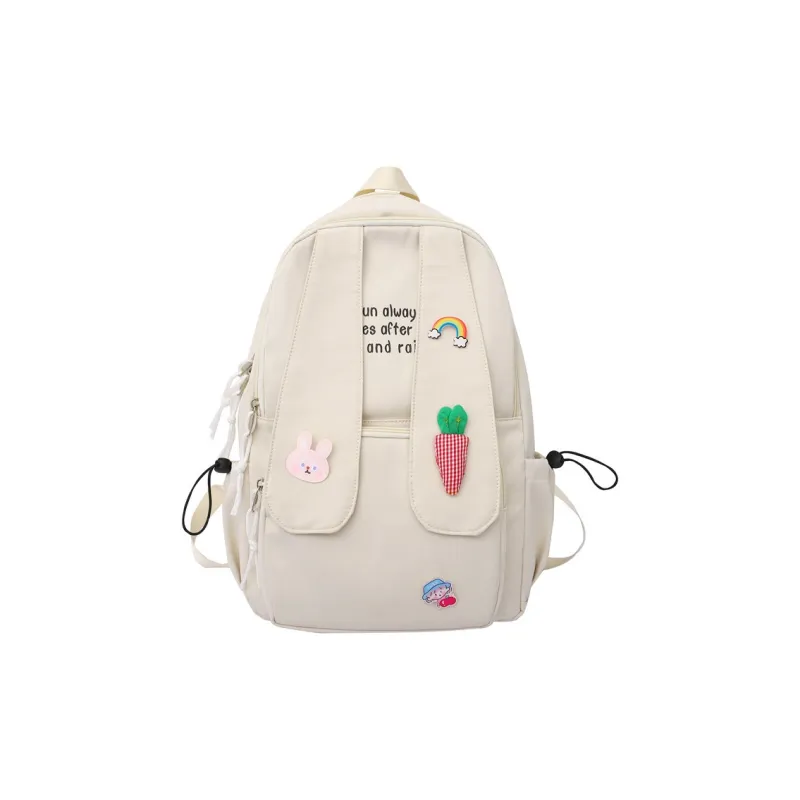 Yalu Nylon Backpack Women's Ecru/Black/Pink-0