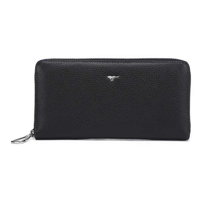 SEPTWOLVES Cow Leather Clutch Small Size Men's Black-0