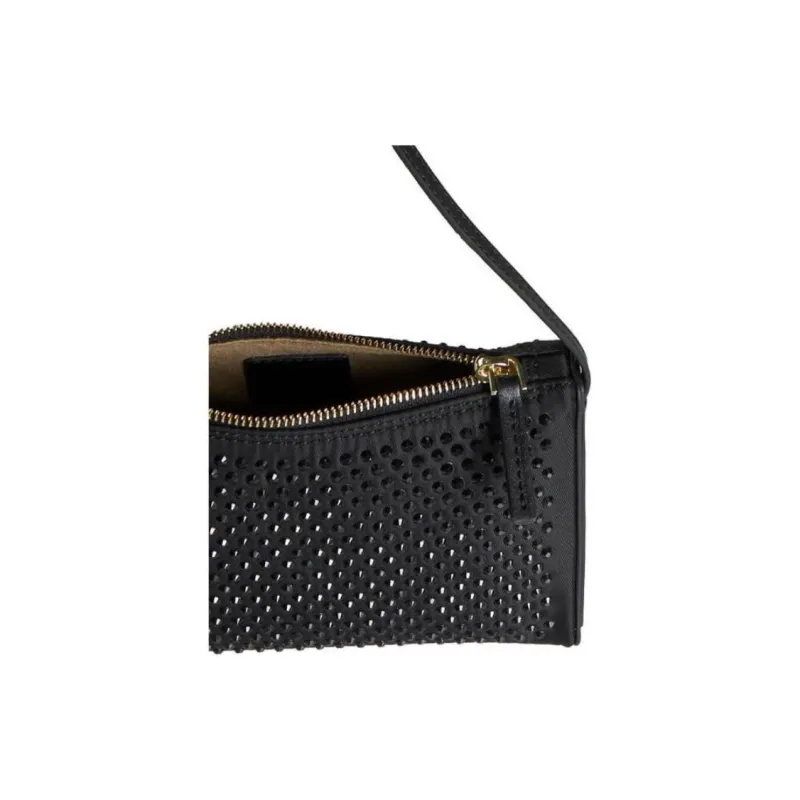 Manu Atelier Prism Canvas Calfskin With Leather Detail Shoulder Bag Canvas Bag Handbag Shoulder Bag Women's Black-6
