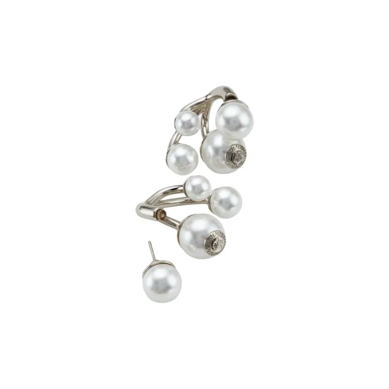 FANSIZHE Pearl Hardware Accessories Earrings Women's Silver-1
