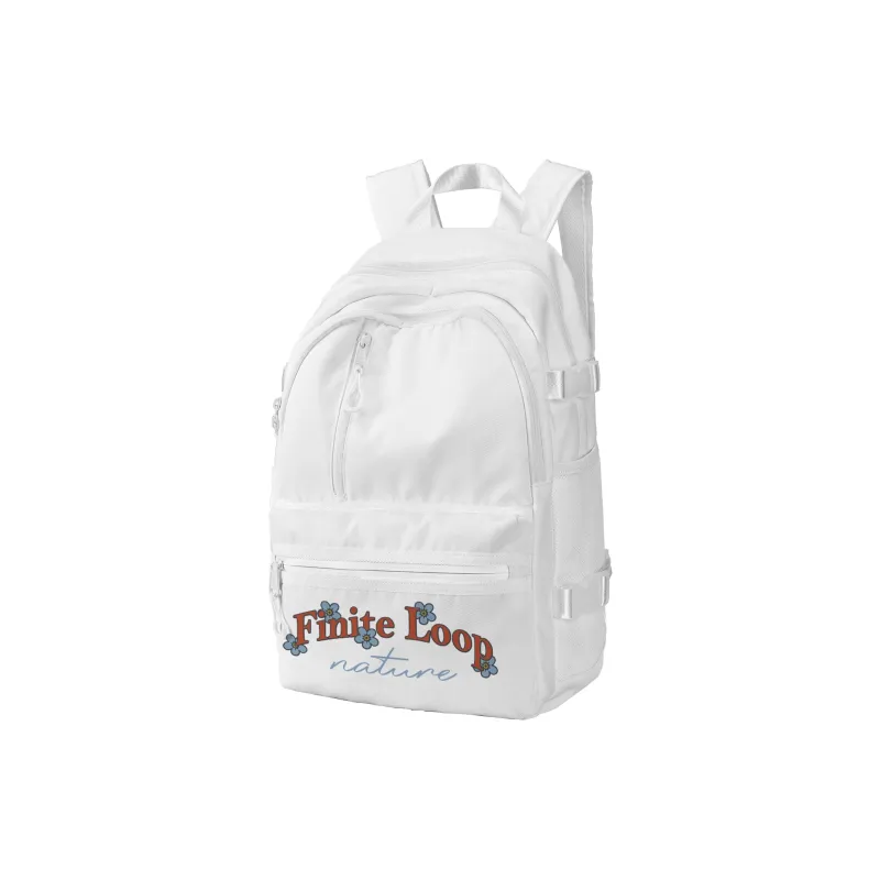 FINITE LOOP Recycled Material Eco Friendly Fabric Backpack Regular Unisex White-1