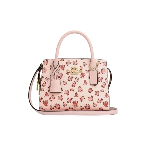 COACH ANDREA Coated Canvas One Shoulder Handbags Small Size Women's Blush Multicolor