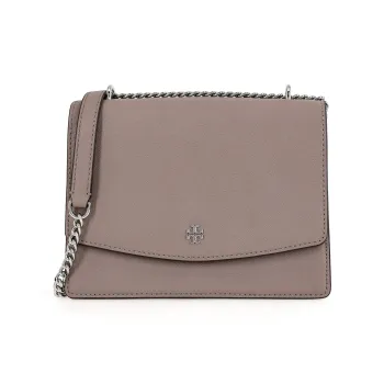 TORY BURCH Emerson Leather Shoulder Bag Crossbody Bag Regular Women's Elephant Gray