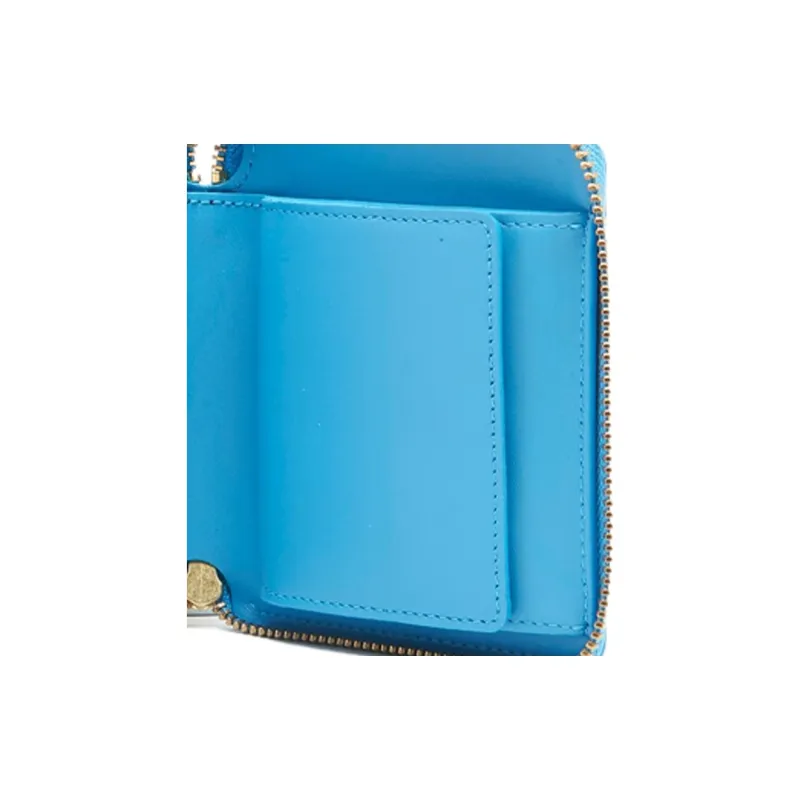 CDG Cow Leather Wallet Unisex Light Blue-4