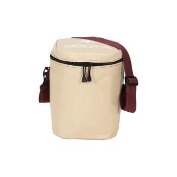 Snow Peak Nylon Crossbody Bag, Shoulder Bag Unisex Beige & Black & Red