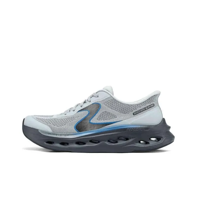 Skechers MEN'S GO Slip Resistant Breathable Low Top Running Shoes Men's Gray Black-0