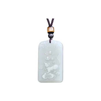 Jade Charm Yao Hetian Jade Necklaces White Jade/Pale Greenish White Jade Unisex