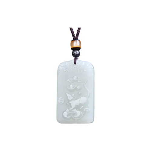 Jade Charm Yao Hetian Jade Necklaces White Jade/Pale Greenish White Jade Unisex