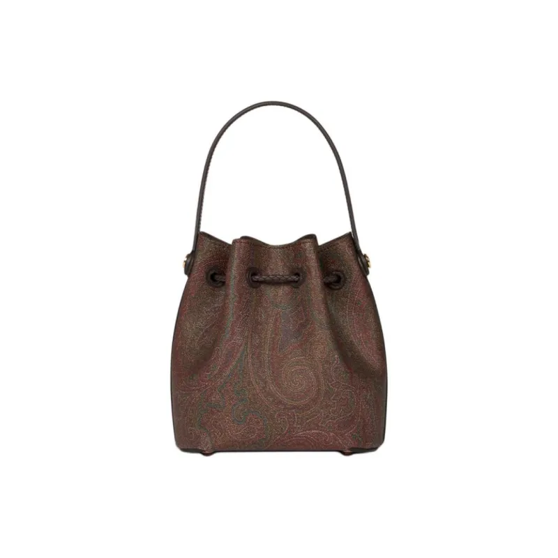 ETRO Cotton Bucket Bag, Shoulder Bag, Crossbody Bag, Handbag Mini Men's Brown-3