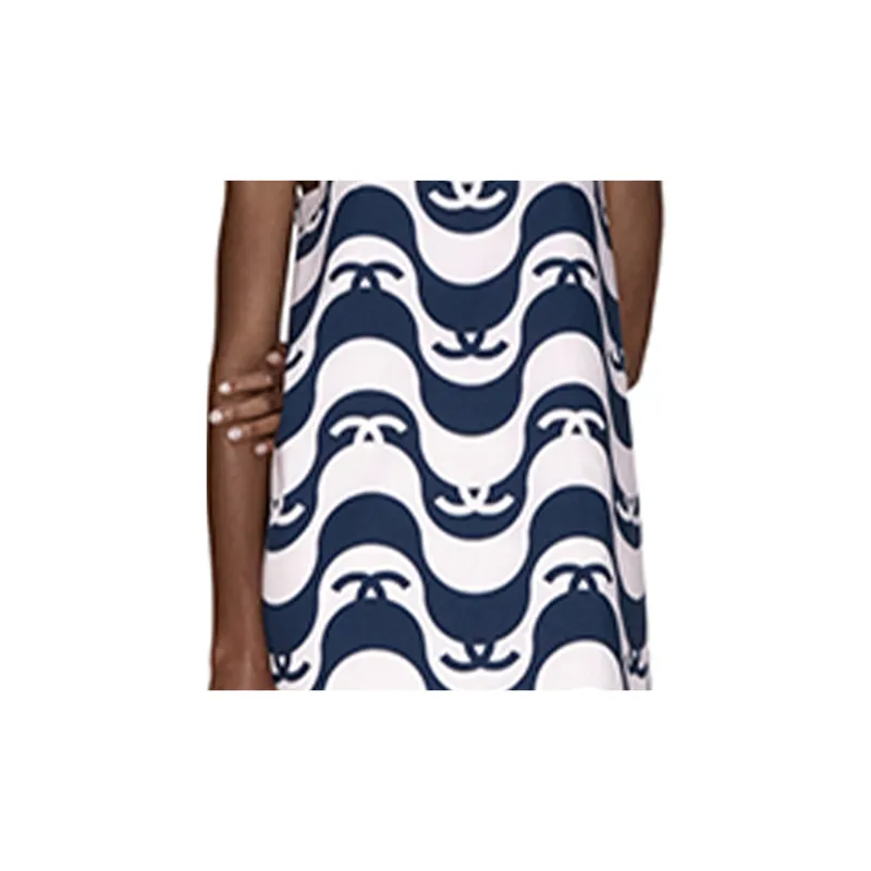 CHANEL Sleeveless Dress Women's Navy-3