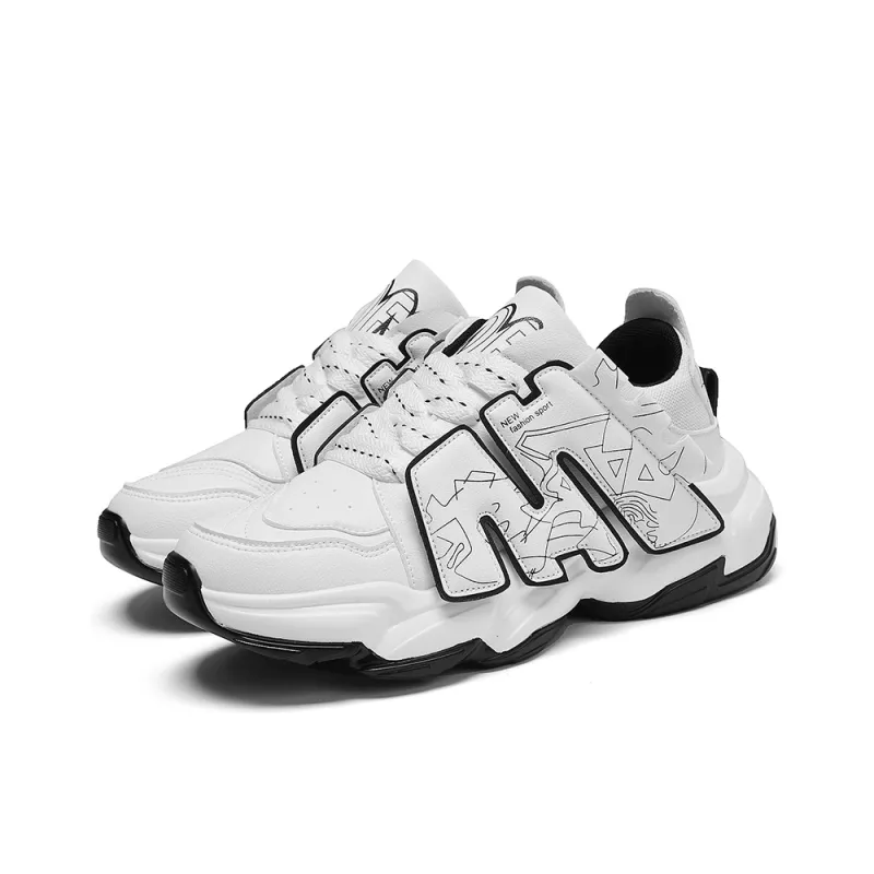 ZOIBBOE Cushioned Anti Slip Wear Resistant Lightweight Height Increasing Low Top Chunky Sneakers Unisex-14
