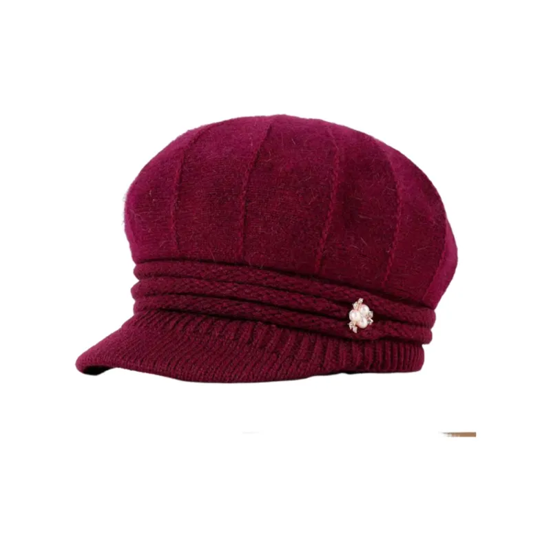 Top Melon Rabbit Fur Blend Beanies Women's-5