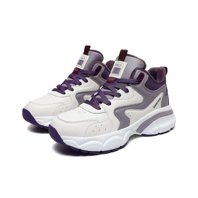 BTE Waterproof Insulated And Warm Coverage Mid Top Casual Shoes Unisex White Gray-3