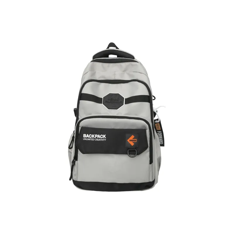 Yalu Nylon School Bag Travel Bag Hiking Backpack Unisex Trendy Khaki/Classic Black/Elegant Gray/Quality Gray Green-15