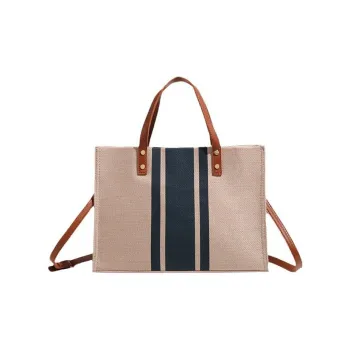 SEPTWOLVES Canvas Handbag Large Size Women's Black/Navy Blue