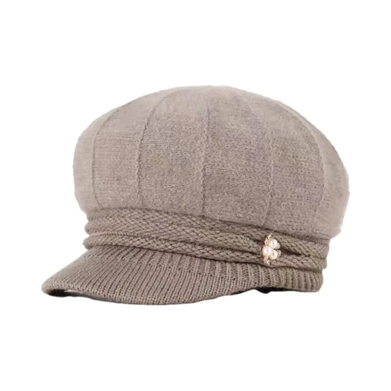 Top Melon Rabbit Fur Blend Beanies Women's-3