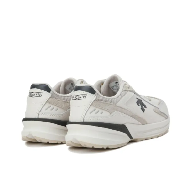 DESCENTE Cron Hyper Leather Cushioned Slip Resistant Low Top Casual Shoes Unisex White-2