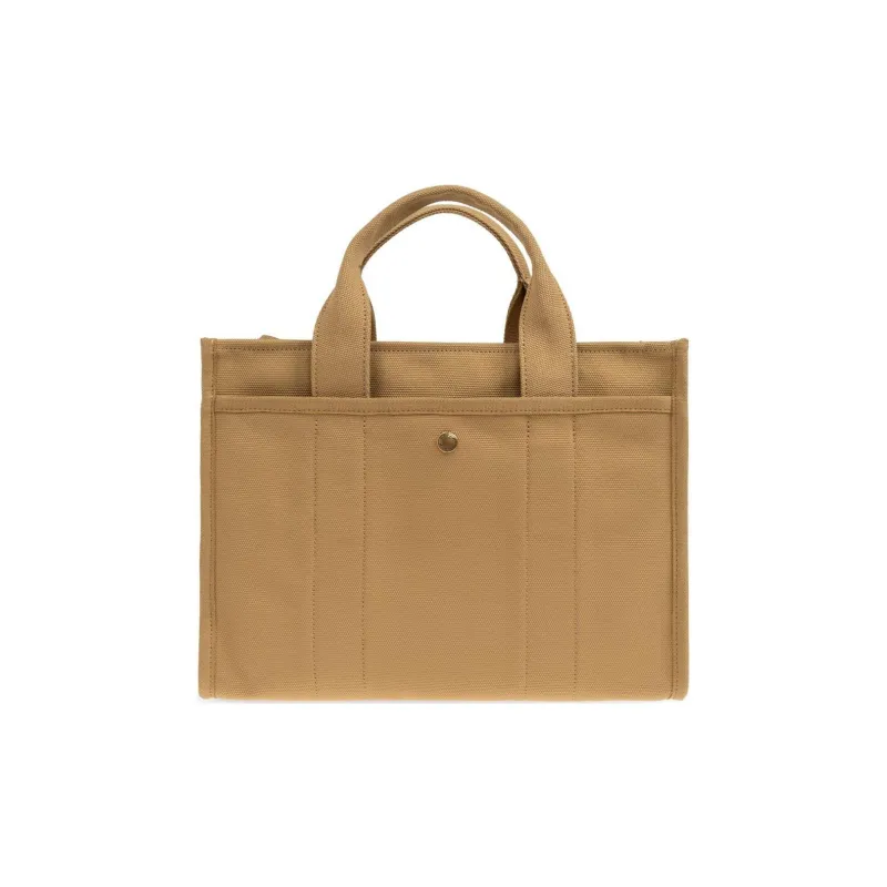 COACH Cargo Cotton Tote Bag Shopping Bag Handbag Large Size Women's Beige-2