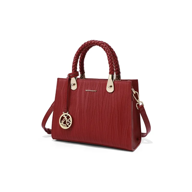 RED DRAGONFLY Cow Leather Tote Handbag, Crossbody Bag Women's Blue/Black-2