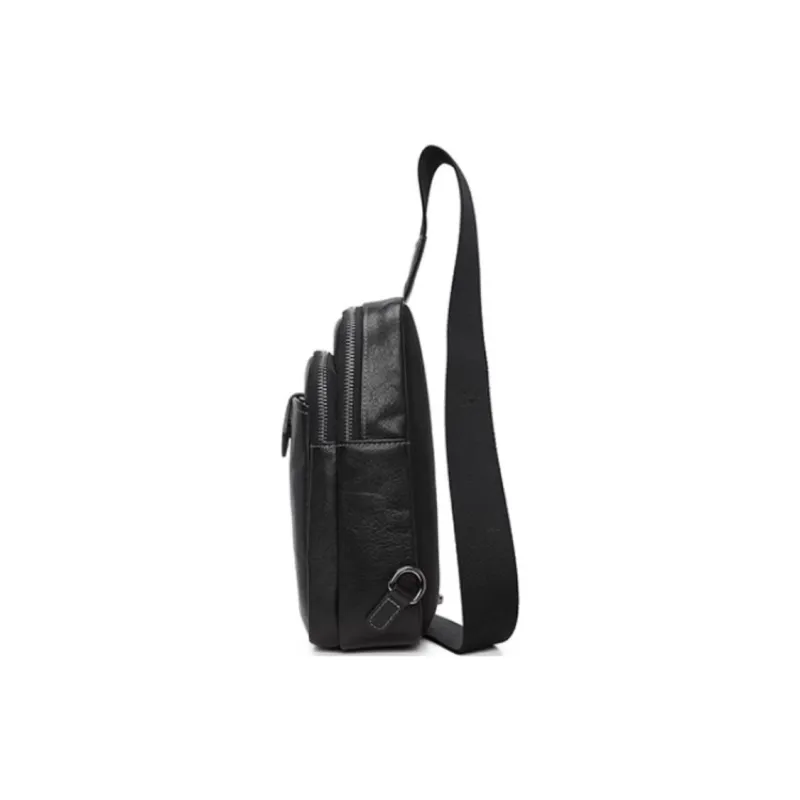 GOLDLION Cow Leather Crossbody Bag Sling Bag Medium Size Men's Black-2
