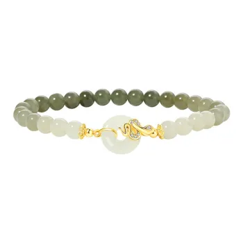 Long Fu Hetian Jade Bracelets White Jade/Pale Greenish White Jade Women's