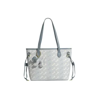 Juju Jimmy PU Handbag, Shoulder Bag Regular Medium Size Women's Ecru/Light Blue