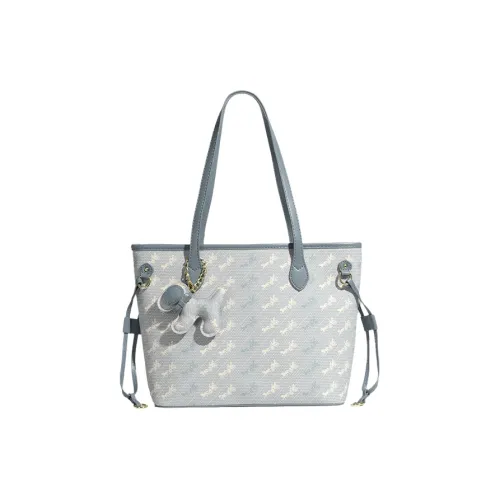 Juju Jimmy PU Handbag, Shoulder Bag Regular Medium Size Women's Ecru/Light Blue