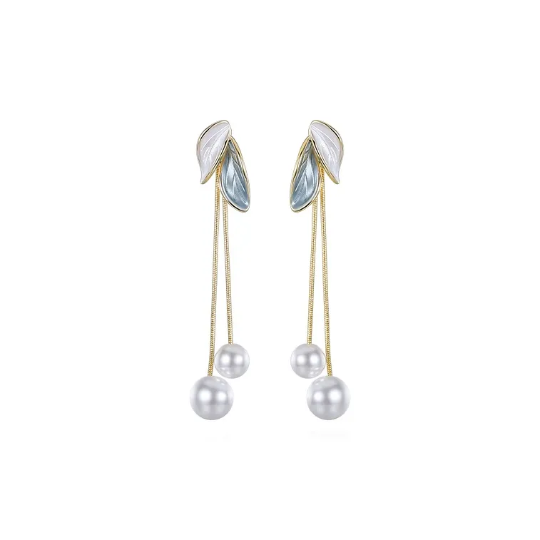 NATURALLYJOJO Shell Pearl Earrings Women's White-0