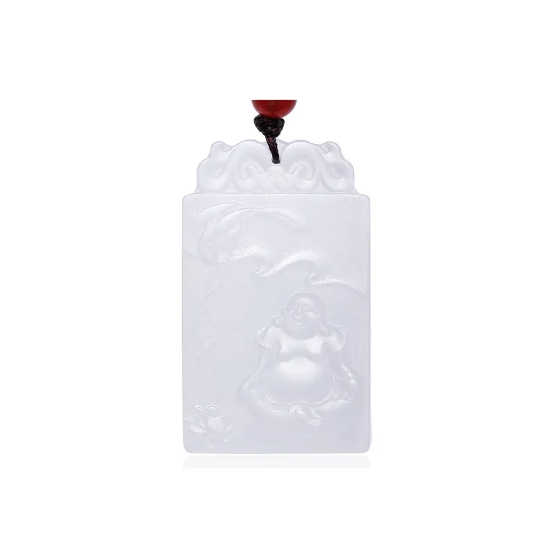 PEARL QUEEN Hetian Jade Pendants Pale Greenish-White Jade Unisex-0