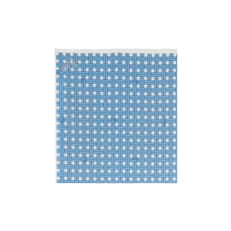 KENZO 100% Cotton Knit Scarves Unisex Blue-2
