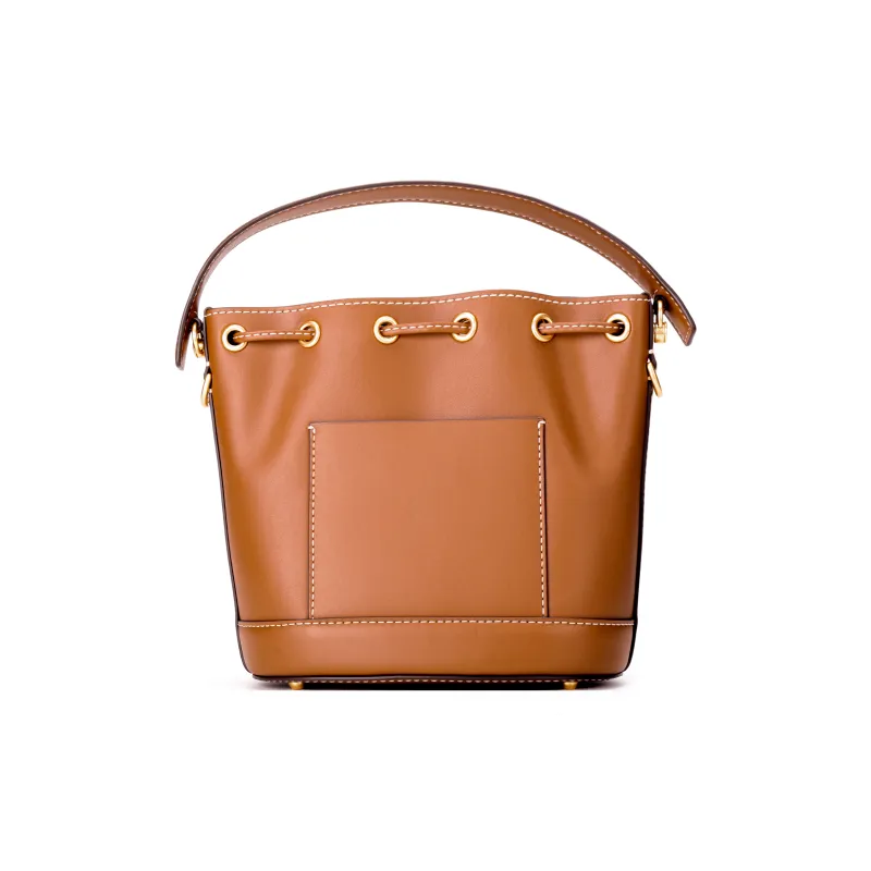 TORY BURCH T Monogram Leather Bucket Bags Shoulder Bag Crossbody Bag Handbag Regular Women's Brown-2