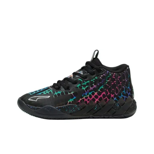 The Teenage Mutant Ninja Turtles x PUMA MB.01 Anti Slip Wear Resistant Mid Top Basketball Shoes Men's Black