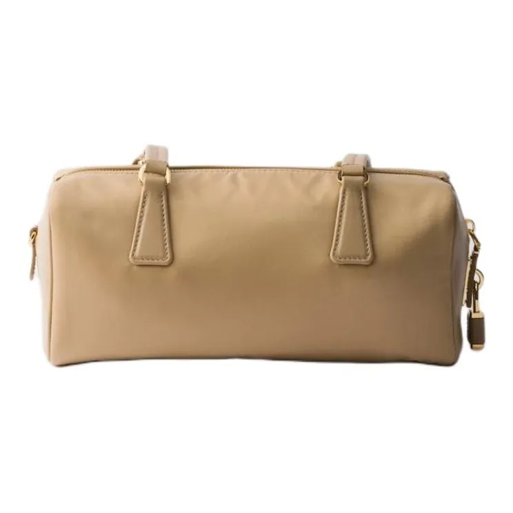 PRADA Recycled Nylon Handbag, Shoulder Bag Medium Size Women's Camel Brown-3