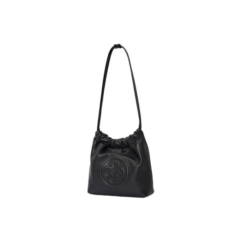 CASSILE Italy Version Imported Sheepskin Vegan Leather Trash Bag Crossbody Bag Shoulder Bag Small Size Women's Black-2