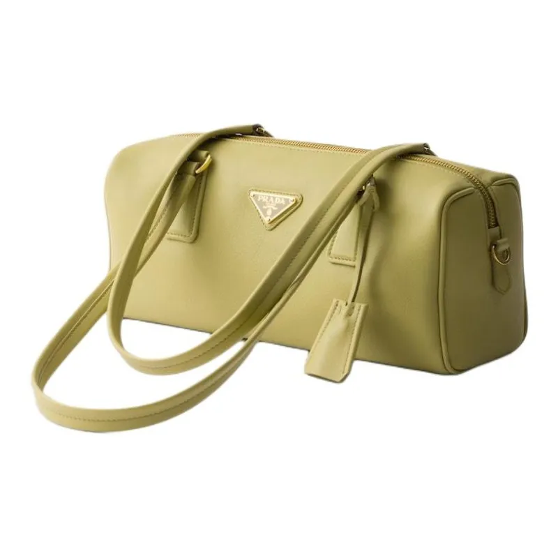 PRADA Leather Handbag, Shoulder Bag Medium Size Women's Light Grass Green-1