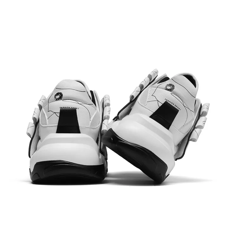 ZOIBBOE Cushioned Anti Slip Wear Resistant Lightweight Height Increasing Low Top Chunky Sneakers Unisex-15