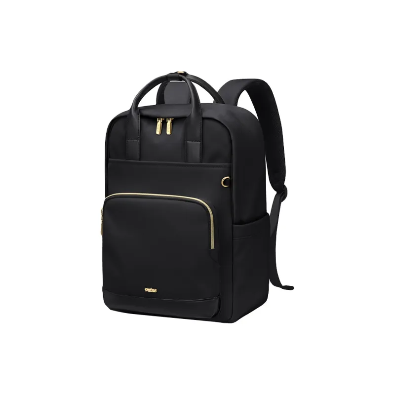 V.NINE Fabric Backpack Laptop Bag Backpack Large Size Unisex Apricot/Black-9