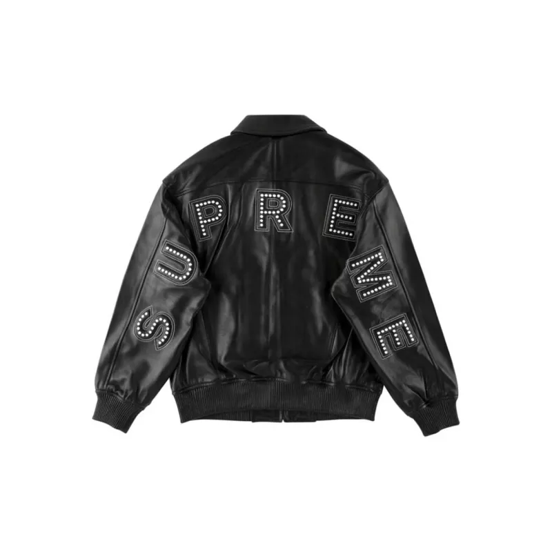 Supreme Studded Arc Logo Leather Jacket-1