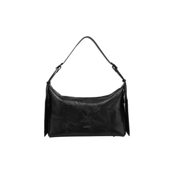 Tanita West Cow Leather Pillow Bag Crossbody Bag Shoulder Bag Medium Size Women's Black