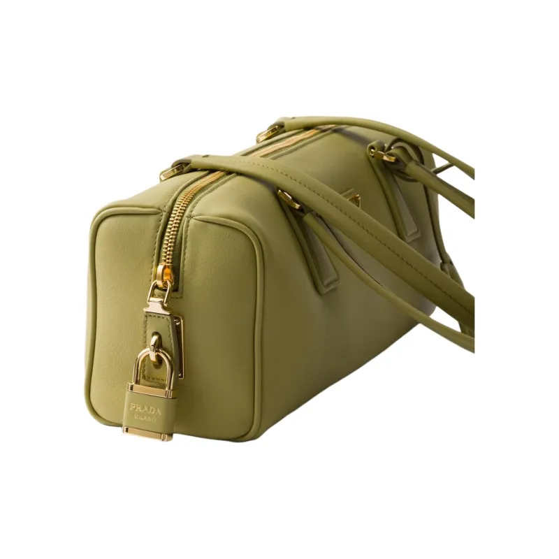 PRADA Leather Handbag, Shoulder Bag Medium Size Women's Light Grass Green-2