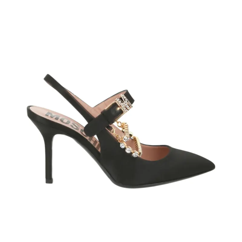 MOSCHINO Slim Heel High Heels 10cm Women's Black-1