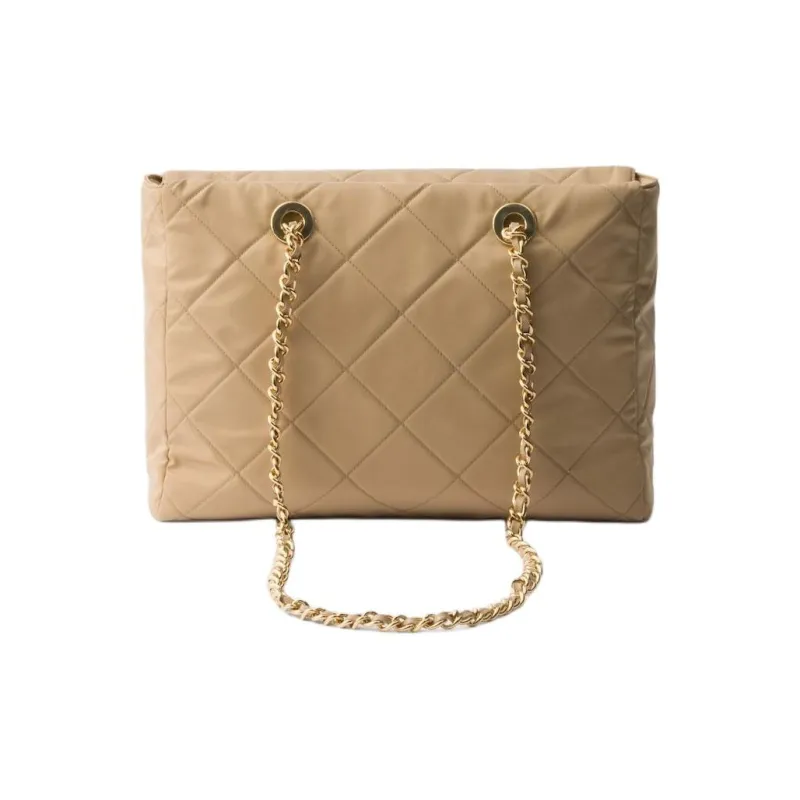 PRADA Re-Edition Fabric Tote Bag Shopping Bag Handbag Shoulder Bag Medium Size Women's Camel Brown-2