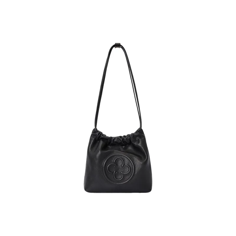 CASSILE Italy Version Imported Sheepskin Vegan Leather Trash Bag Crossbody Bag Shoulder Bag Small Size Women's Black-1