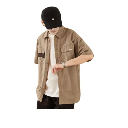 Tonlion Shirt Men's Yellow Khaki