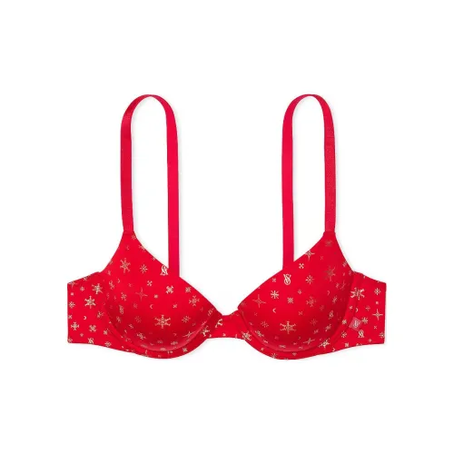 Victoria's Secret Bra Women's Red Snowflake