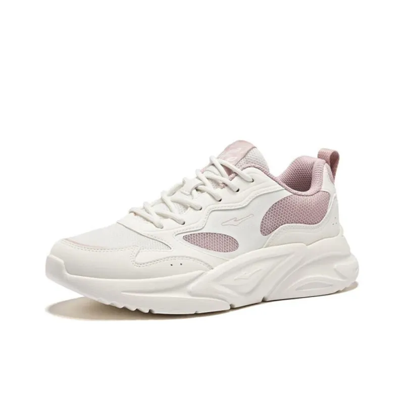 Erke Cushioning Anti Slip And Wear Resistant Low Top Casual Shoes Women's Beige Pink-1