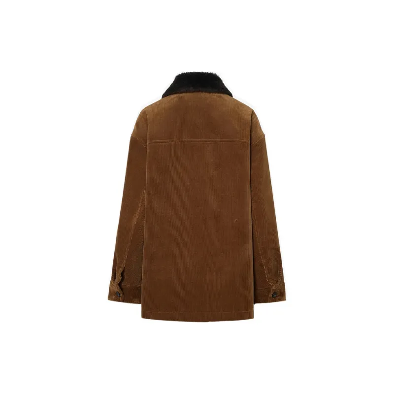 MOCO Velvet feel Coat Women's Tobacco Brown-1