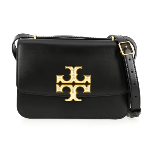 TORY BURCH Eleanor Cow Leather Shoulder Bag Crossbody Bag Medium Size Women's Black
