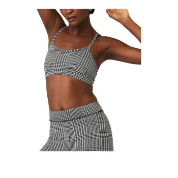 Alo Yoga Glenplaid Gratitude Bra Women's Titanium/Black